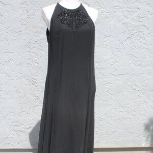 CATERINA COLLECTION Long Black Dress Woman Size 10 Spaghetti Strap Formal Gown
